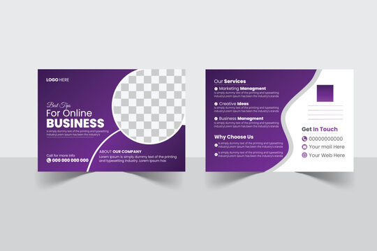 A bundle of 1 templates of different colors post card   template, modern post card design template, 
abstract post card and creative design, IT company post card and editable vector template