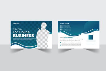 A bundle of 1 templates of different colors post card   template, modern post card design template, 
abstract post card and creative design, IT company post card and editable vector template