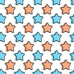 Seamless pattern with beige stars