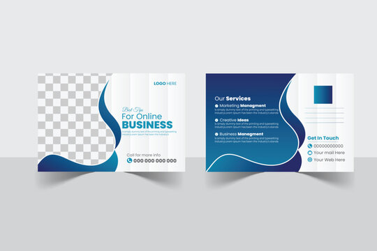 A bundle of 1 templates of different colors post card   template, modern post card design template, 
abstract post card and creative design, IT company post card and editable vector template