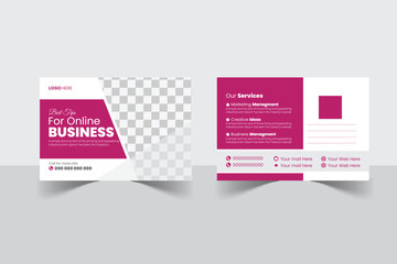 A bundle of 1 templates of different colors post card   template, modern post card design template, 
abstract post card and creative design, IT company post card and editable vector template