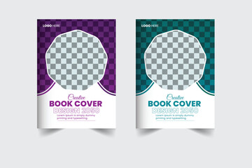 A bundle of 2 templates of different colors a4 Book cover  template, modern book cover design template, 
abstract book cover and creative design, IT company book cover and editable vector template