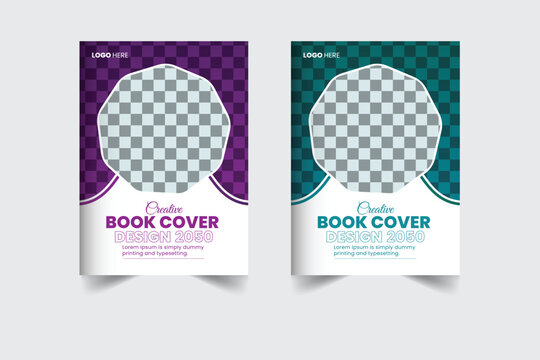 A bundle of 2 templates of different colors a4 Book cover  template, modern book cover design template, 
abstract book cover and creative design, IT company book cover and editable vector template