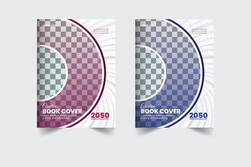 A bundle of 2 templates of different colors a4 Book cover  template, modern book cover design template, 
abstract book cover and creative design, IT company book cover and editable vector template