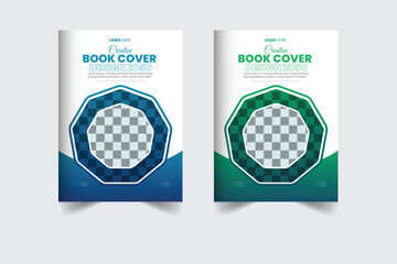 A bundle of 2 templates of different colors a4 Book cover  template, modern book cover design template, 
abstract book cover and creative design, IT company book cover and editable vector template