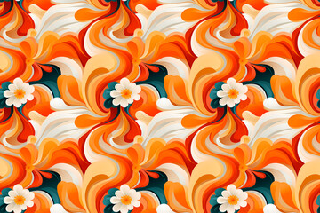 Fototapeta na wymiar seamless orange abstract digital wallpaper