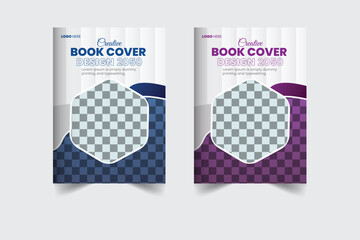 A bundle of 2 templates of different colors a4 Book cover  template, modern book cover design template, 
abstract book cover and creative design, IT company book cover and editable vector template