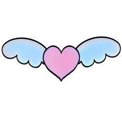 Angle heart, heart with wing