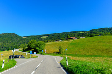 Passwangstrasse bei Mümliswil-Ramiswil, im Bezirk Thal des Kantons Solothurn (Schweiz)