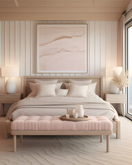 a beach house bedroom design ai generative