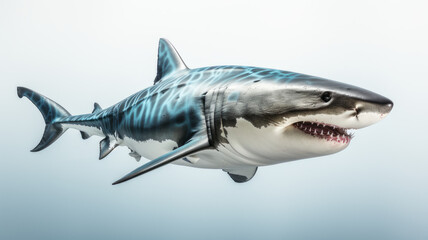 Astonishing White Isolated Shark Portrait