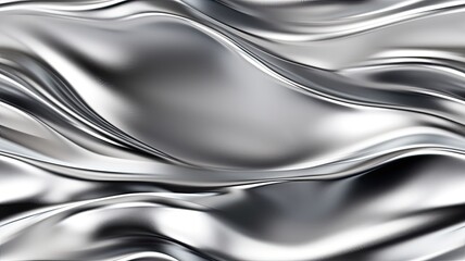 a glossy silver metal surface with a fluid chrome mirror effect, creating an exquisite water-like backdrop. SEAMLESS PATTERN. SEAMLESS WALLPAPER. - obrazy, fototapety, plakaty