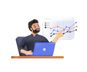 Stock trading for successful idea. Excellent investing business and banking management. Trading illustration set.