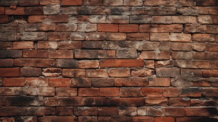 Fototapeta premium Old Brick Wall Texture Close-up: A photograph capturing the grungy and textured surface of an old brick wall.