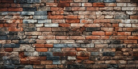 Fototapeta premium Brick Wall Texture Detail: A close-up photograph emphasizing the delicate, textured patterns on the old brick wall.
