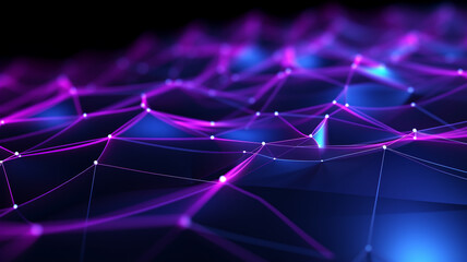  abstract background with glowing dots, lines and particles.