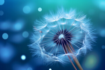 Dandelion seeds on bokeh background. 3d rendering