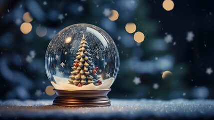 Fototapeta na wymiar Weihnachtsbaum in einer Glaskugel