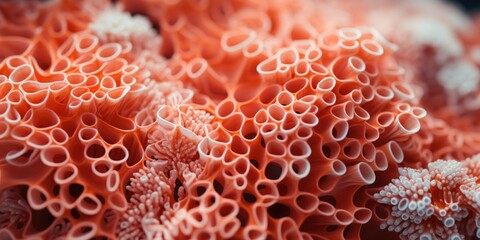 "Coral Texture Detail: A close-up photograph revealing the intricate and porous texture of coral."