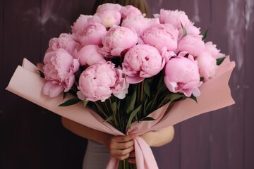 A stunning photo showcasing a bouquet of flowers adorned in delightful pastel and vivid colors, lovingly encased in elegant  paper, capturing the essence of beauty and simplicity
