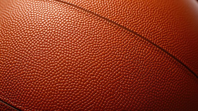 Pebbled Basketball Close-up: A close-up shot highlighting the fine, pebbled patterns and the rough texture of the basketball.