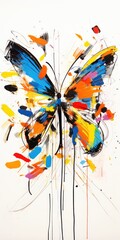 butterfly Machaon Abstract modern art painting collage canvas expression illustration artwork
