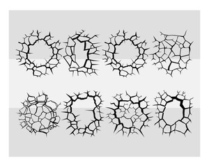 Obraz premium Cracked Wall Svg, Cracked Wall Silhouette, Hole Cllipart, Cracks Svg, Wall Crack Svg For Cricut, Cracks On Walls, Jellyfish Vector, Cracked Wall Png, Clipart