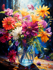 Vase on the table background wallpaper poster PPT