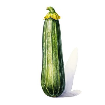 zucchini detailed watercolor painting fruit vegetable clipart botanical realistic illustration