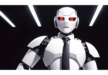 Robot on the white background. Futuristic robot.