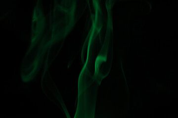 Green lines, green smoke on a dark background, colourful abstract, green fog, minimalism, line of light	