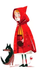 Poster little red riding hood fairytale character cartoon illustration fantasy cute drawing book art © Wiktoria