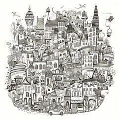 Obraz premium sketch of the city