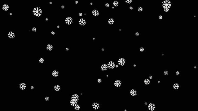 Copos de nieve sobre fondo negro 