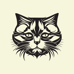 Cat T-shirt design - with yellow background, print, vector illustration.