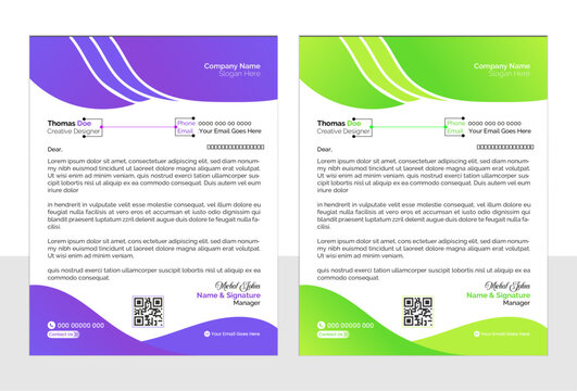 Clean and professional corporate business letterhead template design