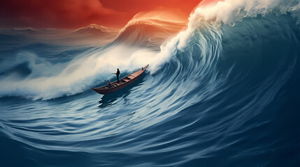 Fototapeta premium Big wave background wallpaper poster PPT