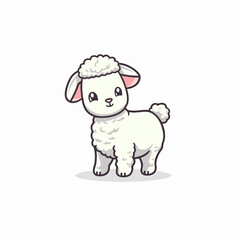 Naklejka premium Lamb hand-drawn illustration. Lamb. Vector doodle style cartoon illustration. generative ai