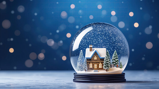 Snow Globe Sparkling In Shiny Background