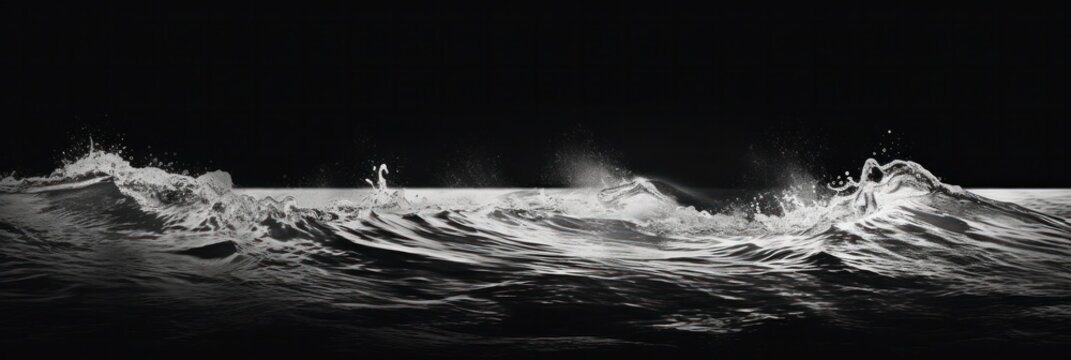 Black and white Picture of Female Ocean Splash