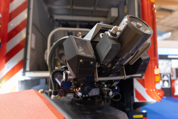 Fototapeta premium Part of firefighter drone with intricate parts.