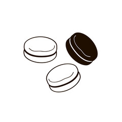macaroons isolated on transparent background	
