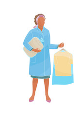 women dry Cleaning and laundry service staff