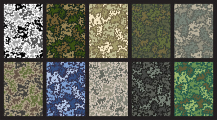 Military textile of camouflage for uniform. Como fabric textured material.