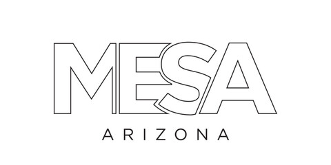 Mesa, Arizona, USA typography slogan design. America logo with graphic city lettering for print and web.