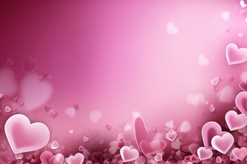 Pink background with hearts. Generative AI