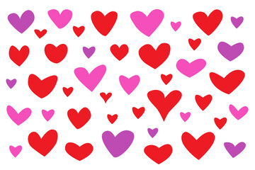 Cute set of heart icons of different sizes and different colors. Great for Valentine's Day cards, greeting cards, posters, packaging and design. EPS10 vector illustration. Element of love