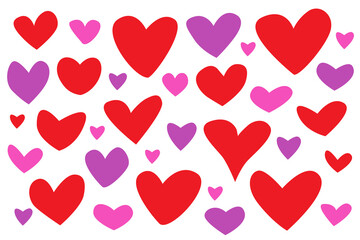 Cute set of hearts for Valentine's Day cards, greeting card, posters, wrapping and design. Vector illustration EPS10. Love element