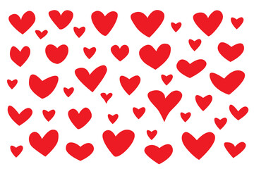 Big set of hearts for Valentine's Day cards, greeting card, posters, wrapping and design. Vector illustration  EPS10. Love element