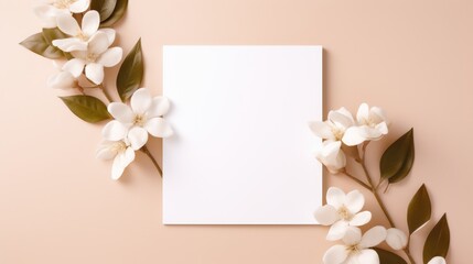 pink marriage invitation postcard paper mockup romance letter floral wedding blank paper template